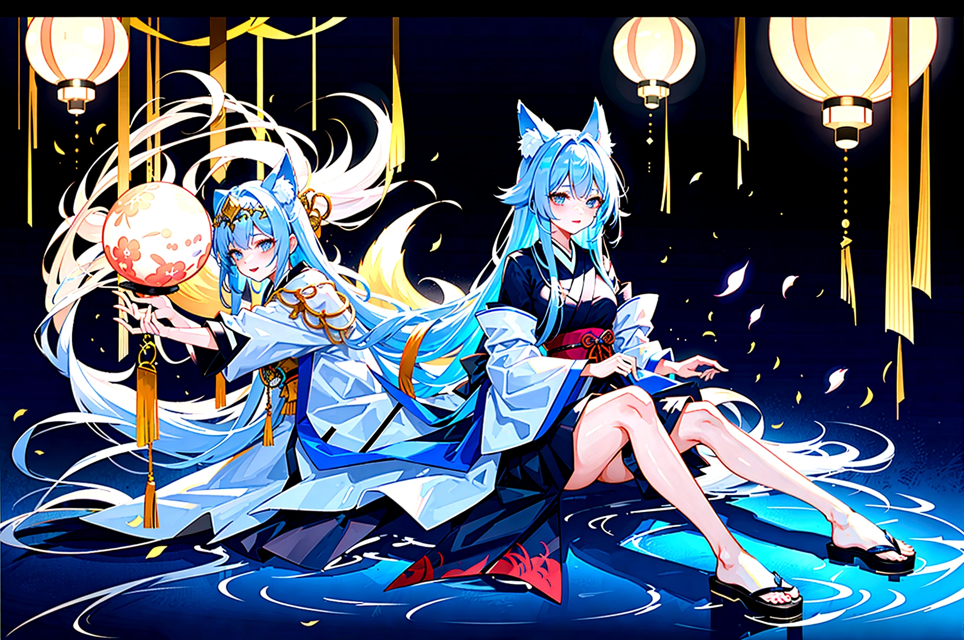 fox Light blue hair beast girl indigo fur fox beast girl Anime Style fox blue White-faced golden-haired nine-tailed fox Coat blue mysterious background Blue Flame girl have a ball of light fox Light blue hair beast girl indigo fur fox beast girl fox Light blue hair beast girl indigo fur fox beast girl fox Light blue hair beast girl indigo fur fox beast girl Wallpaper 4k,8k,highly detailled,,vivid colors,detailed kitsune with 9 tails,traditional Japanese artwork,tatami floor,beautiful cherry blossoms,floating lanterns,dark silhouette of a pagoda,subtle moonlight,dense forest,ethereal atmosphere,dappled sunlight,whimsical spirit,serene expression,elaborate kimono and obi,delicate hand-painted details,luminous eyes Anime Style fox blue White-faced golden-haired nine-tailed fox Coat blue mysterious background Blue Flame girl have a ball of light Anime Style fox blue White-faced golden-haired nine-tailed fox Coat blue mysterious background Blue Flame girl have a ball of light