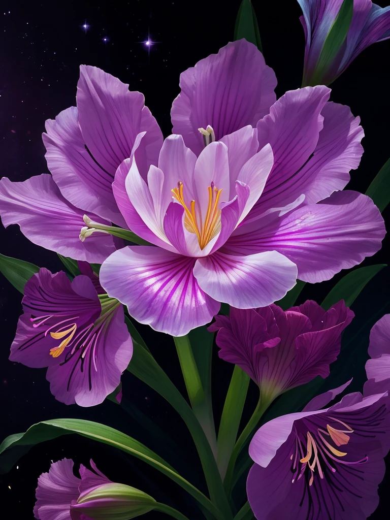 a close up of a flower with a heart shaped stem, glowing delicate flower, by Howard Butterworth, lily, lights with bloom, 🌺 cgsociety, by Ikuo Hirayama, by Luis Miranda, lily flower, photorealism ”, glowing iris, glowing flowers, beautiful lit, by Brian Thomas, by Carlos Berlanga, by Charles Billich