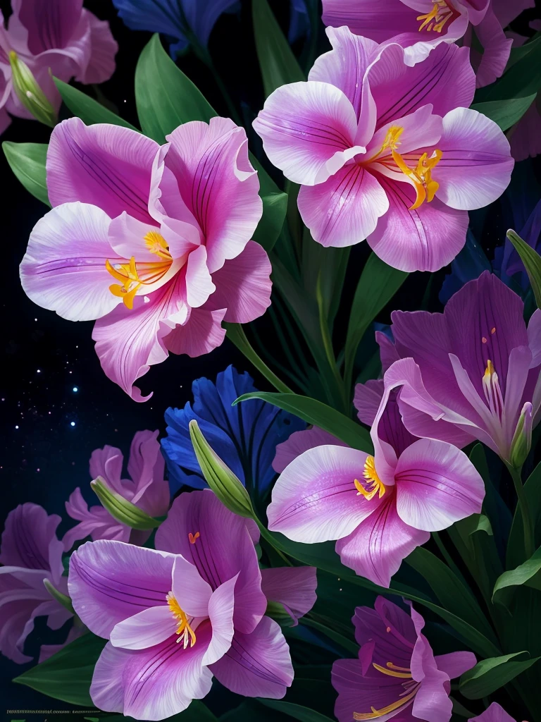 a close up of a flower with a heart shaped stem, glowing delicate flower, by Howard Butterworth, lily, lights with bloom, 🌺 cgsociety, by Ikuo Hirayama, by Luis Miranda, lily flower, photorealism ”, glowing iris, glowing flowers, beautiful lit, by Brian Thomas, by Carlos Berlanga, by Charles Billich
