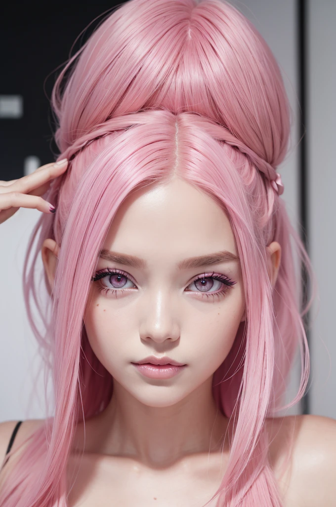 Pink eyes pink skin pink hair fun