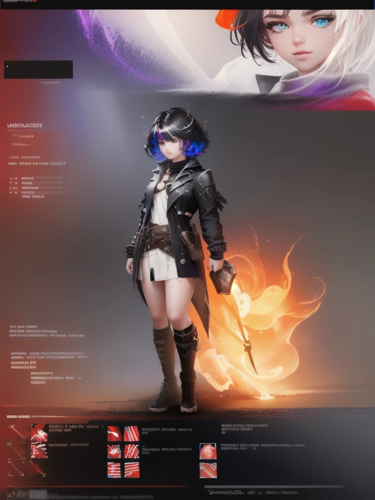 {{masterpiece}}, best quality, extremely detailed CG unity 8k wallpaper, cinematic lighting, lens flare, beautiful detail eyes, black,  side glance,  multicolor hair, colorful light, particles, heterochromia, (colorful:1.5), (colorful hair:1.5),