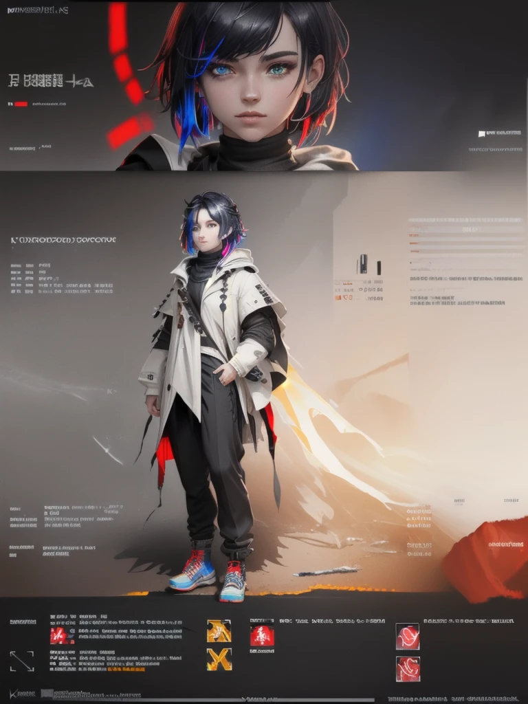 {{masterpiece}}, best quality, extremely detailed CG unity 8k wallpaper, cinematic lighting, lens flare, beautiful detail eyes, black,  side glance,  multicolor hair, colorful light, particles, heterochromia, (colorful:1.5), (colorful hair:1.5),