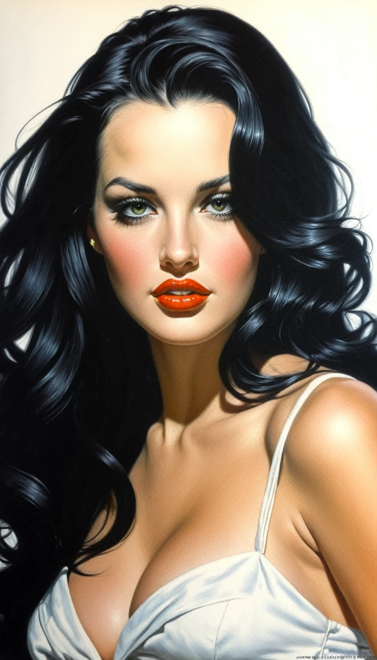 portrait of femme_fatale, long_hair, realism,