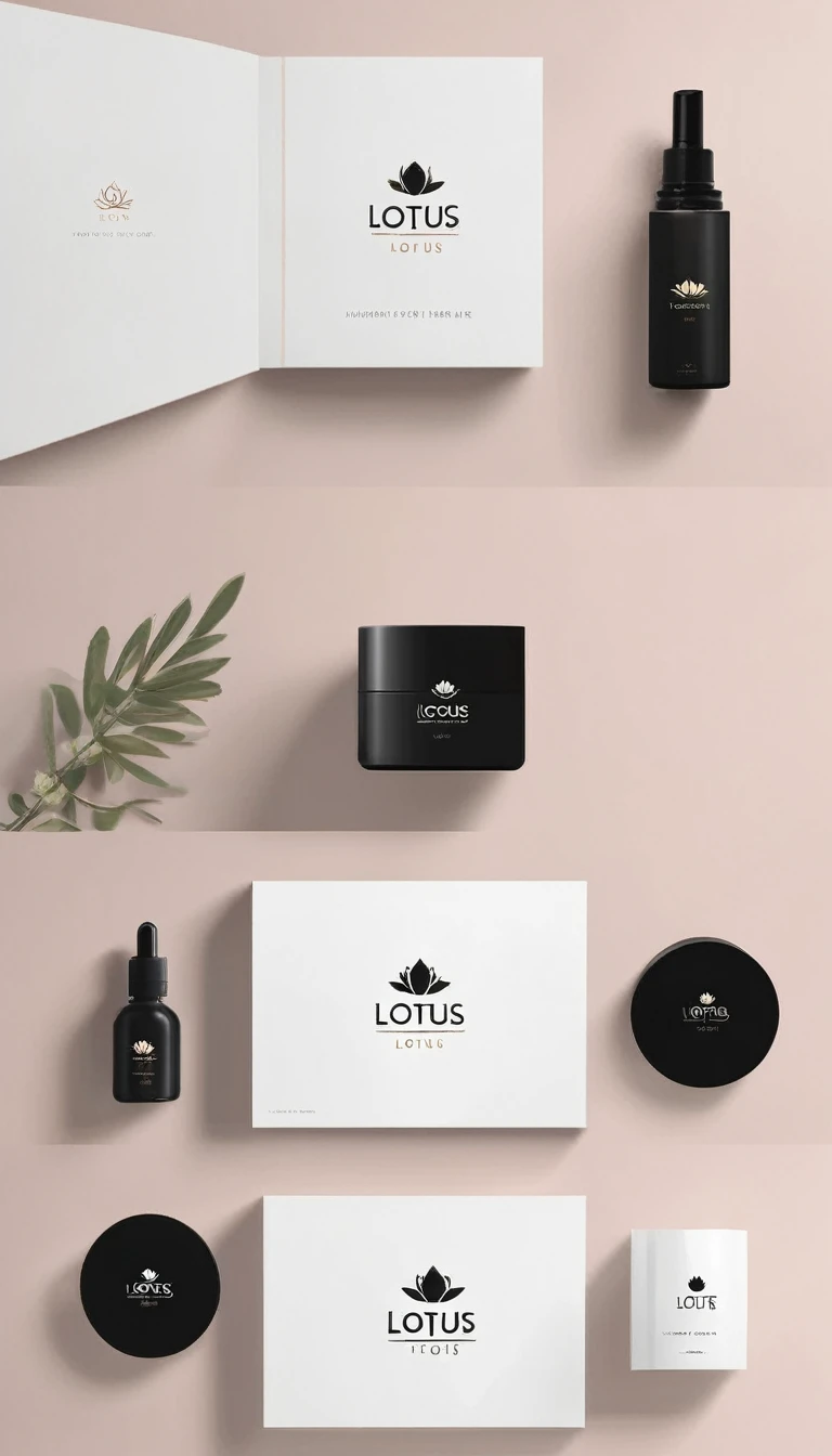 A minimal, modern, simple, cinematic logo design for the skincare brand “Lotus". Create a modern, minimalistic, high-quality, logo of a Lotus