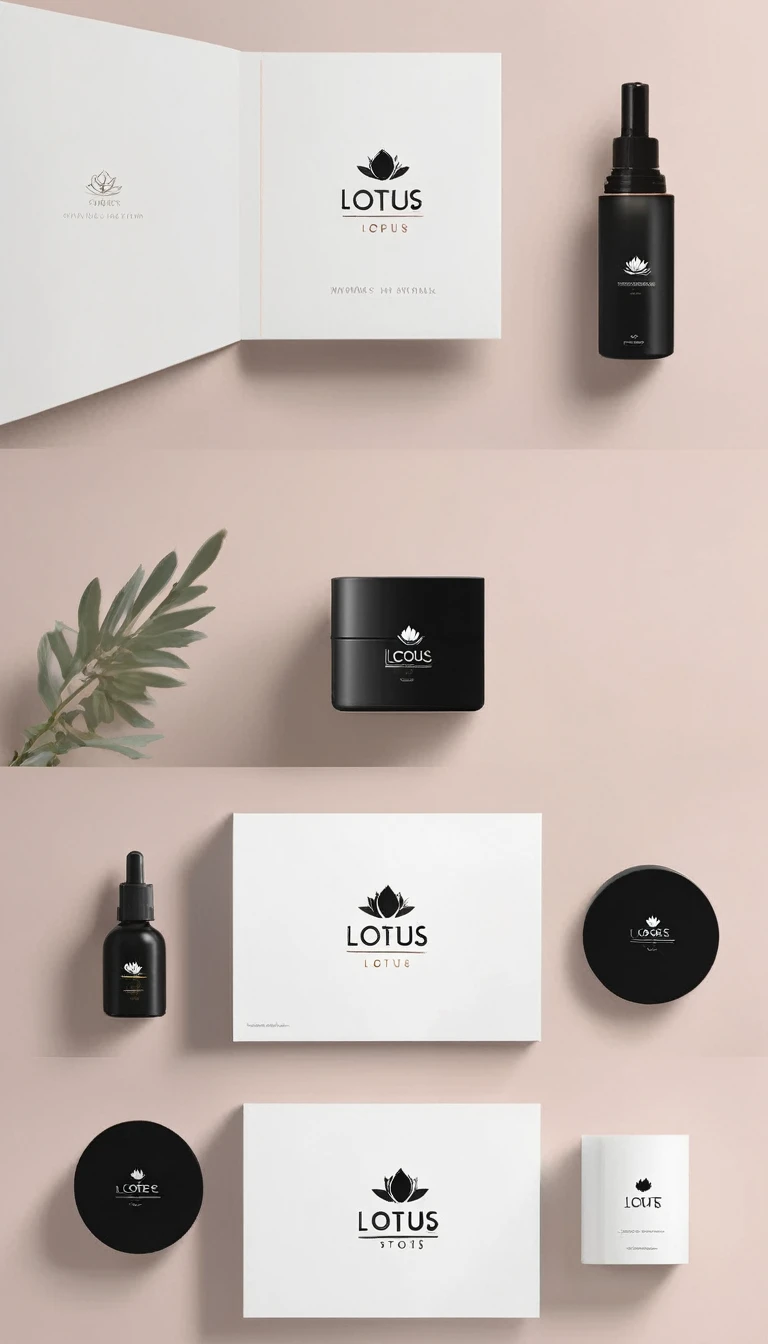 A minimal, modern, simple, cinematic logo design for the skincare brand “Lotus". Create a modern, minimalistic, high-quality, logo of a Lotus