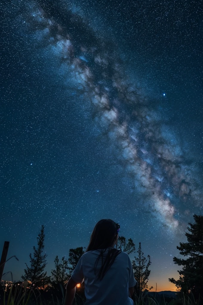 Stars in the night sky, starry sky, shooting stars