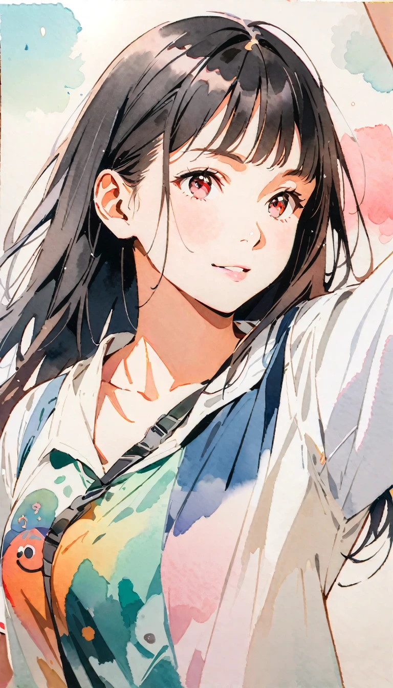(8K, best quality, masterpiece),watercolor (medium), 1girl, {Practical, original photo, Ultra-fine transparent, image, (Influenced by Yoshitaka Amano's style:1.6)}, Practical Light, Delicate skin, (Beautiful slim woman, 25 years old, Court Knight:1.5), Thin legs, Fine particles, Long white hair, Detailed fingers, Thin, Ecstasy expression, Dynamic and sexy pose, (Huge breasts:1.4), (Long skirt, Long red cape, boots:1.2),(Arcadia, Flower Storm, Many flowers:1.8), Unobscured,Beautiful scenery, (Flowers, Wind and Moon:1.5).