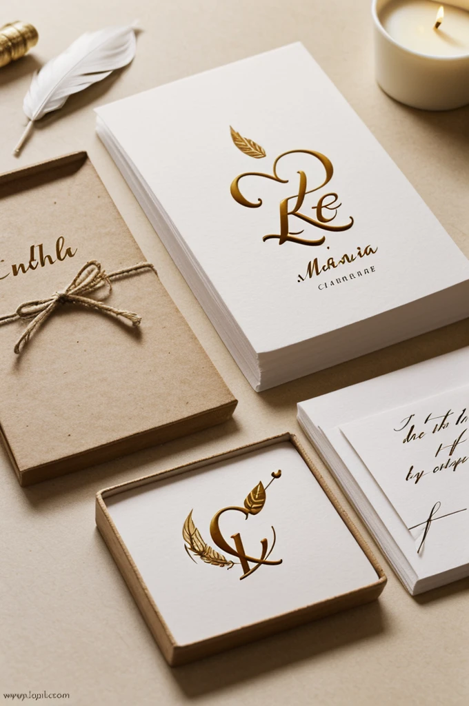 Create a logo...
With the heartfelt letters...

Maria Luz Change the letter i for a candle.
And change the letter L for a feather.

Use clear and legible typography 