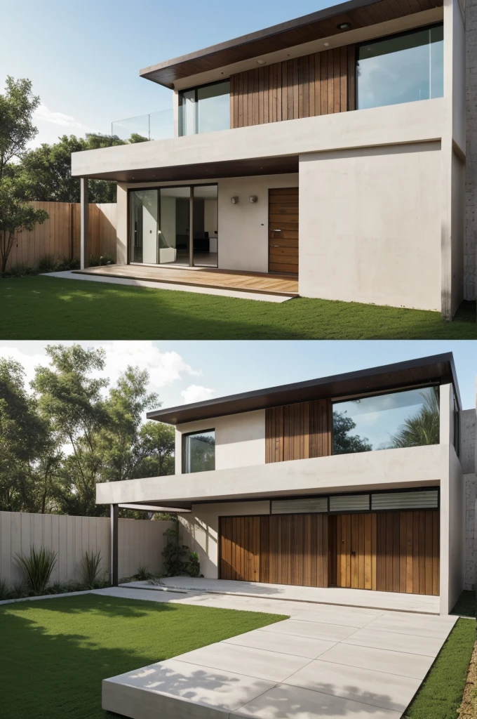 One-story rectangular house with 3.5 meters high,
simple painted walls, without finishes. A common window, square with external bars and internally two sliding glass panels located on the left side.
a normal door, simple and rectangular wooden located on the right side of the house.
Simple slab with a wall.
External land of the earth house with little vegetation