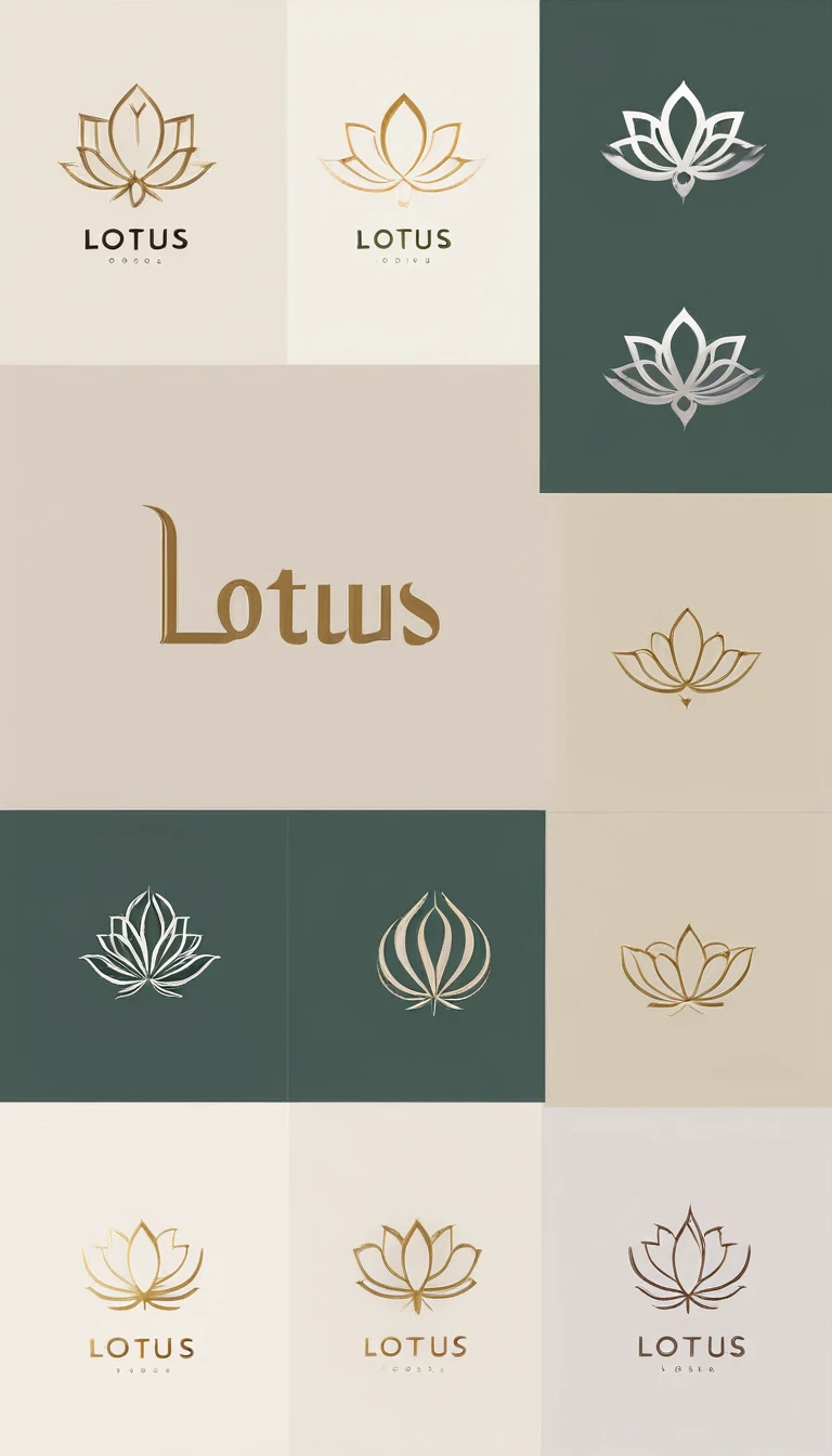 A minimal, modern, simple, cinematic logo design for the brand “Lotus". The logo must be features a simple but stylish lotus flower. The logo also must convey a symbolizing purity, enlightenment, self-regeneration and rebirth. The logo design is impressed on skincare equipment. Minimalist logo.