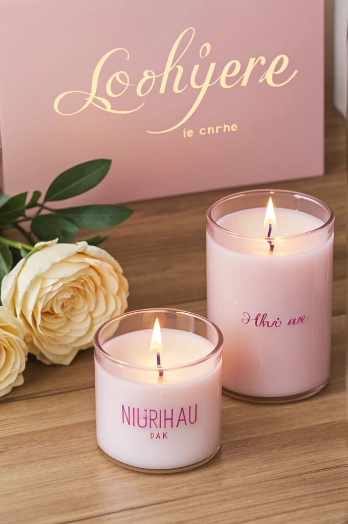 Create an isoloho With the seven letters...
(Maria Luz)
Change the letter i of the name for a pink candle.
And change the letter L of the name for a golden feather.
Use clear and legible typography