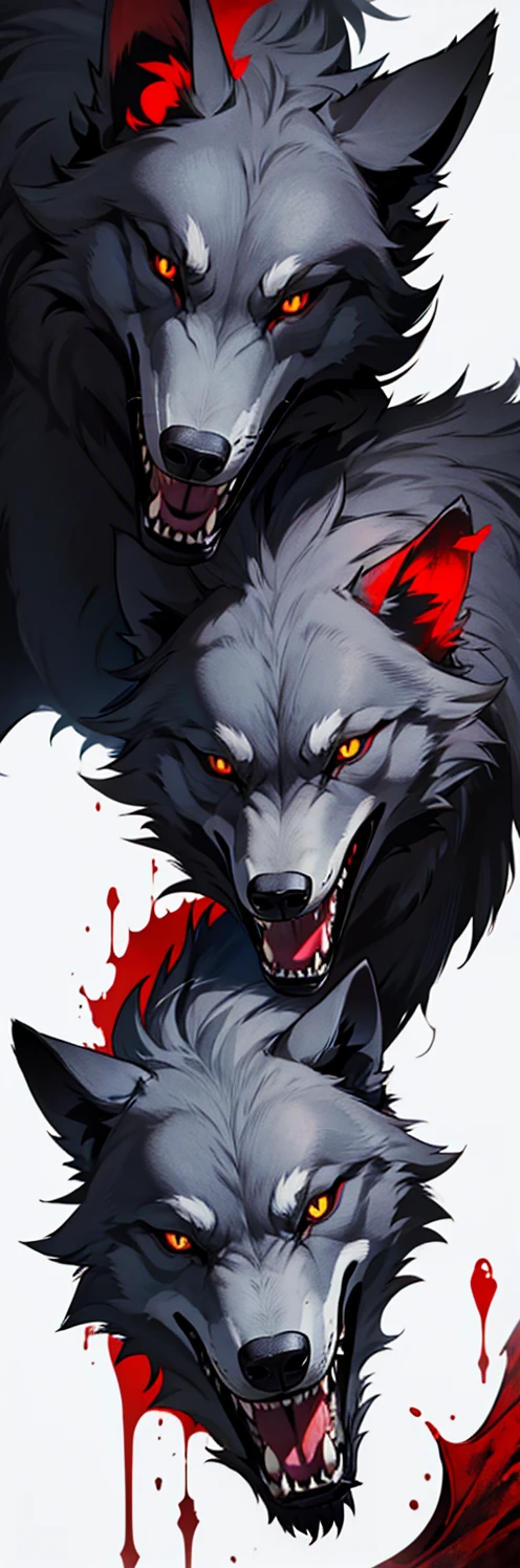 Background wolf fangs and blood bloodstains black color