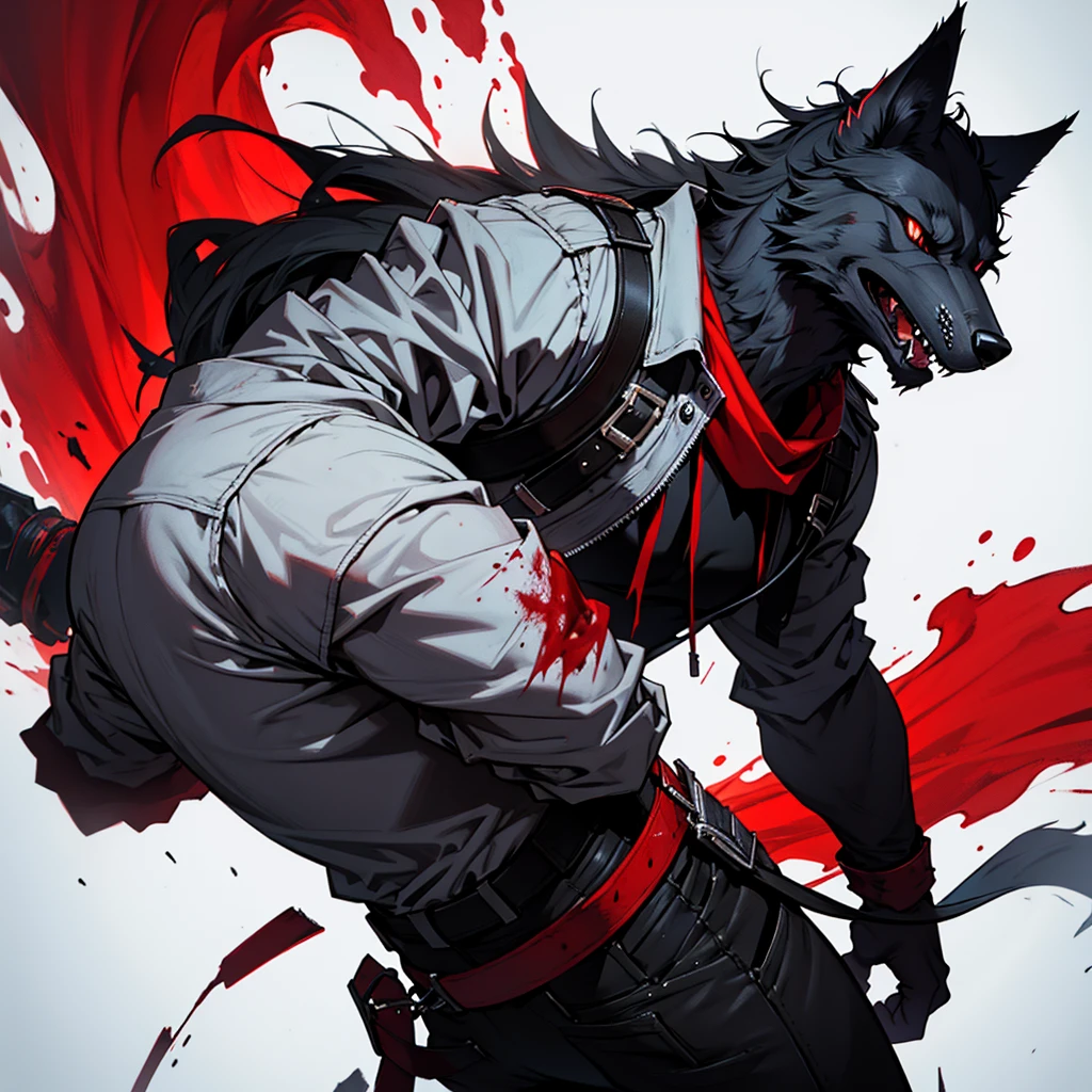 Background wolf fangs and blood bloodstains black color analog terror