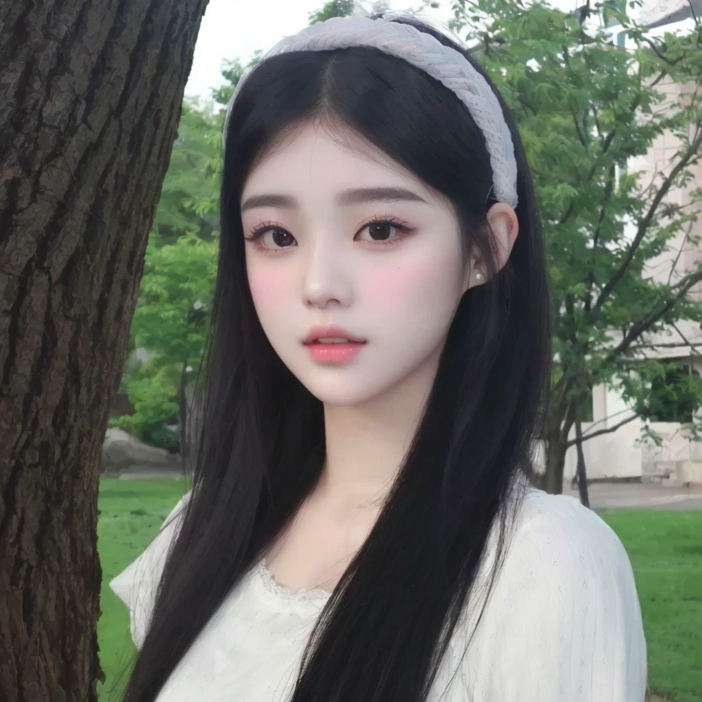 Arafed woman with long black hair and white shirt., ulzzang, young and adorable korean face, korean girl, Beautiful smooth oval head, white hime cut hairstyle, Southeast Asian with round face, pale korean adorable face, Beautiful young Korean woman, Asian girl with long hair, Beautiful young Korean woman, Korean face features, beautiful south korean woman