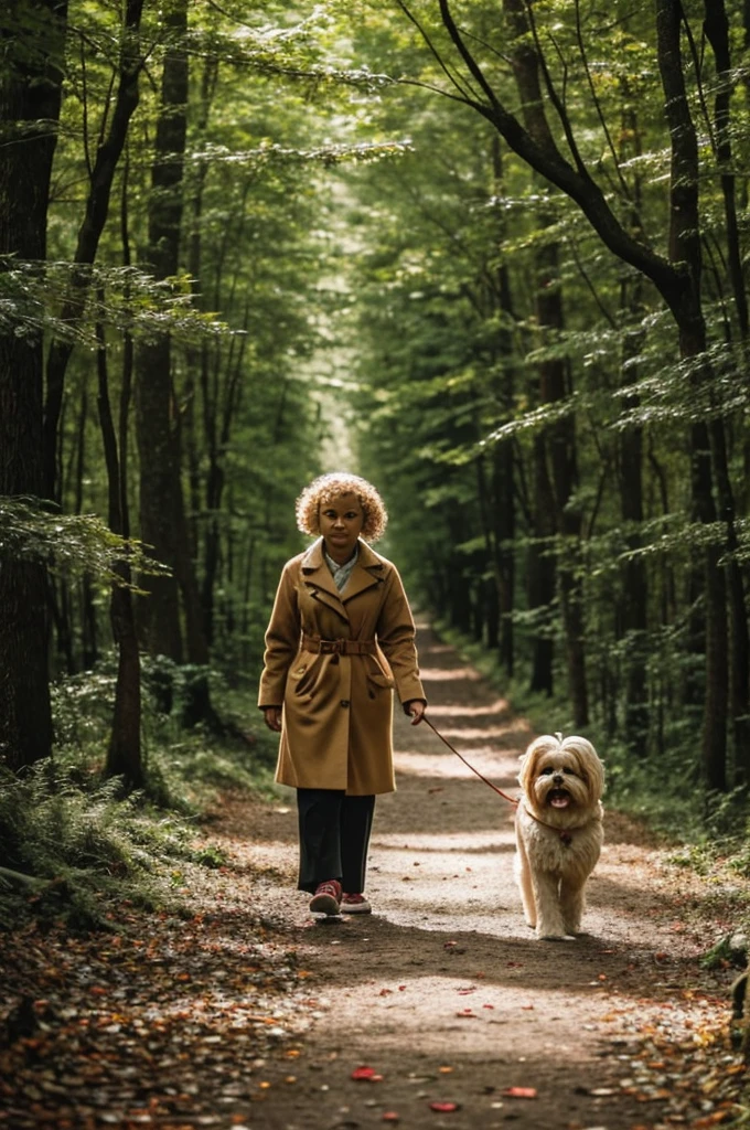 A woman with blond curly hair walks with her dog breed shi tzu go into the forest where creatures of emotions are. Emotions like Us which glows red and Stress which is totally fidgety, Sorrow that looks like a worm