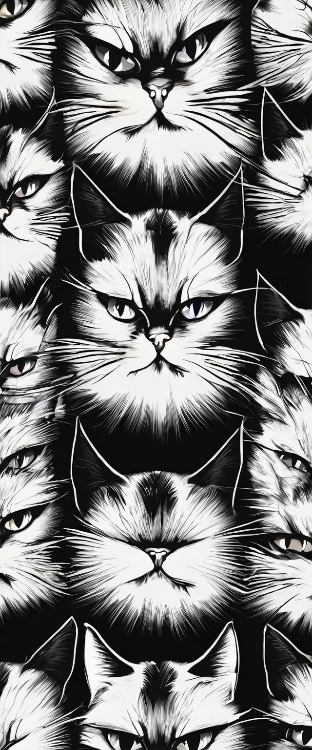 angry cat eyes on black background