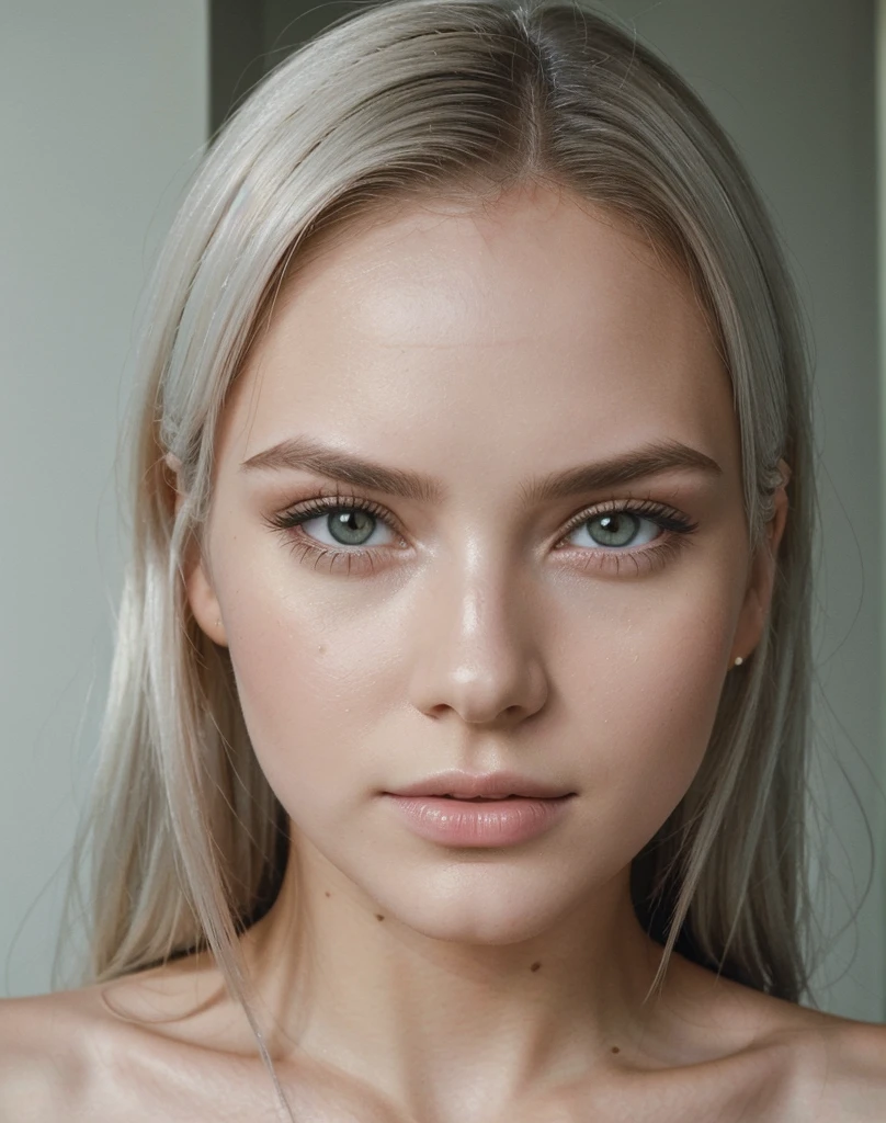 best quality, 8k, 32k, masterpiece, UHD:1.2), selfie, masterpiece, perfect, (..RAW), natural lighting, photo of a ((Best Quality)), ((Masterpiece)), (Detailed), Perfect Face, 1.1, Highly Detailed Face and Skin Structure, Detailede Augen, 21 Year Old Ukrainian Shatnek., Cute Vacation Pictures, Cute Modern , Cute Makeup , aesthetic photos on Instagram  , (very straight platinum hair), perfect face, closed mouth, (extremely detailed eyes),Jiggle Physics, (highly detailed skin), pale skin, photographed on a Canon AE-1 , 35mm f1.8 lens, 55 mm, ISO 200, ((filmic grain)),  (summer wear)
