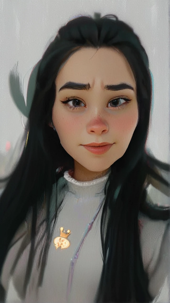 highly detailed photo of princess Vanellope disney style, beautiful face, castle in background, cleavage, looking at viewer, highkey lighting, braids, realistic, serov, surikov, vasnetsov, repin, kramskoi, paint texture, low aperature, insanely detailed, charlie bowater, tom bagshaw, octane rendered, unreal engine, illustration, trending