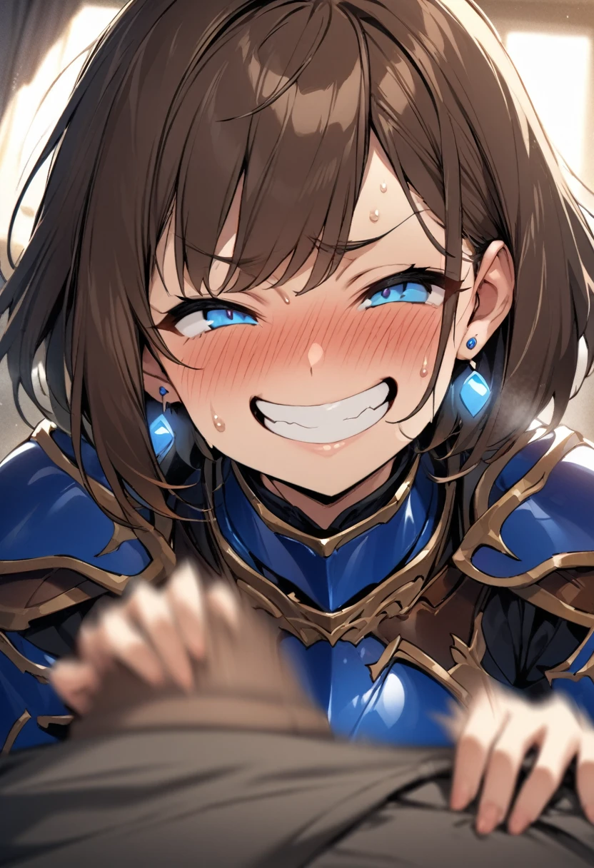 Brat, ((masterpiece)), High resolution, 10 years old、girl、 Brown Hair、Short Bob、((smile、Grin))、Embarrassed face、Sweating all over the body、Bright Blue Eyes、smile、((Grin))、Earrings、Disturbed、Light、Motion Blur、Simple armor、a man's penis、Cum on woman&#39;s pussy、Cum on body、lump of semen、semen dripping from penis、Expanding the pussy、Expanding the uterus、Behind the back、Creampie、A large amount of semen that can cause fertilization