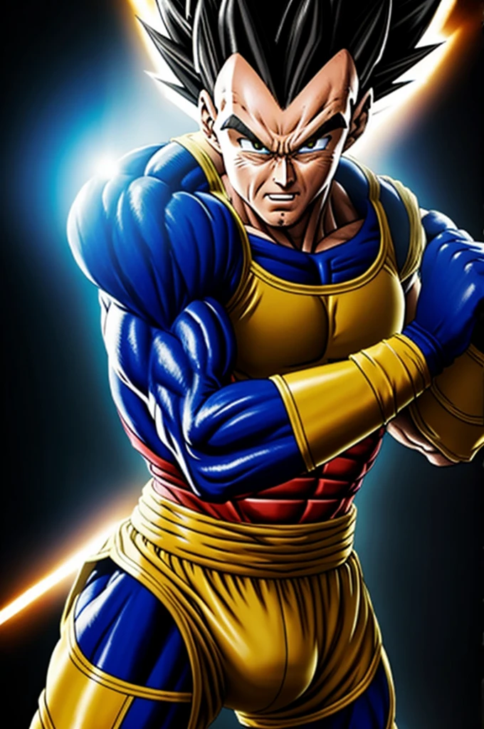 Make a picture of a boxer Vegeta 