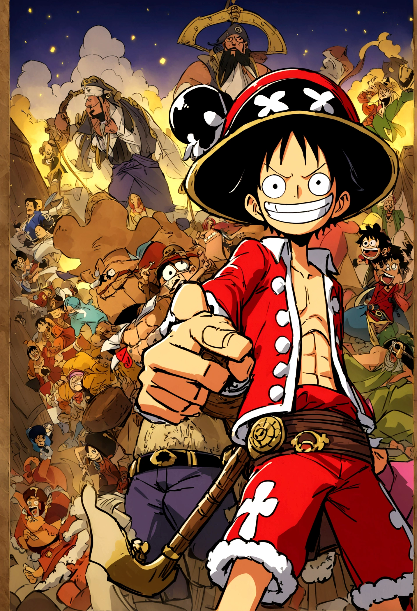 Imagine yourself sailing the Grand Line alongside Luffy and his crew! Design your very own One Piece character with unique abilities, background story, and ambitions. What's their Devil Fruit power? What role do they play in the world of pirates? Dive into the world of adventure and create your legendary character now!