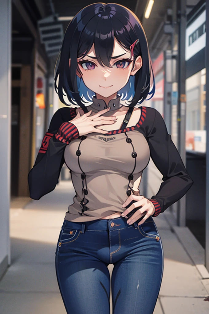 Cloth bulge, crotch bulge, cock bulge, tight jeans, female, futanari, evil, mean, bully, evil smile, calca de moletom rosa