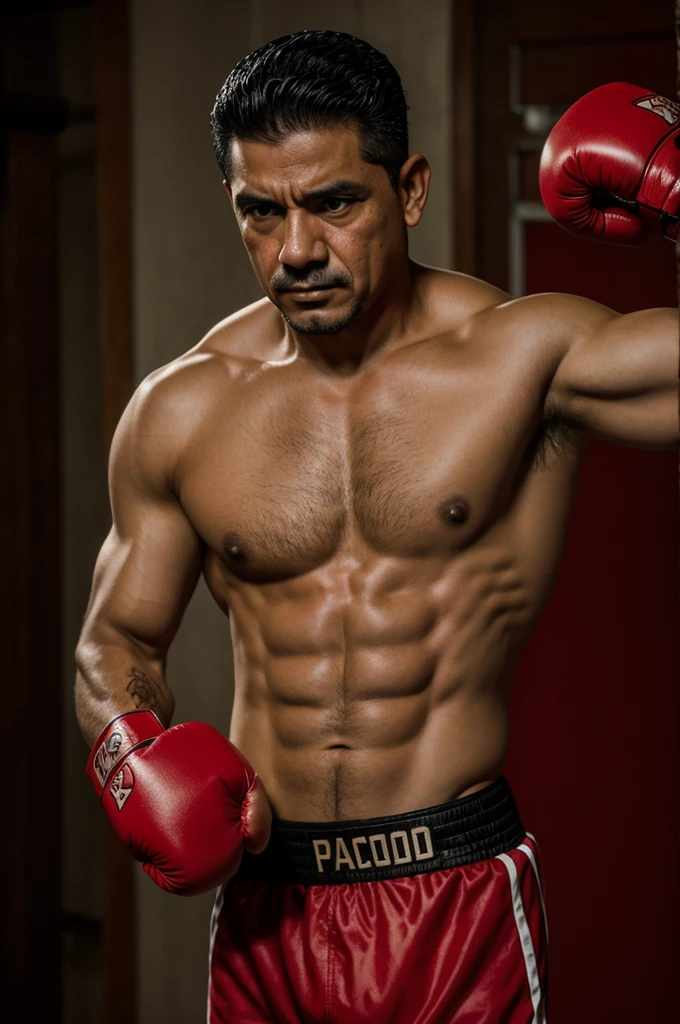 Take a photo of Paco Aguilar from the movie Blood for Blood boxing