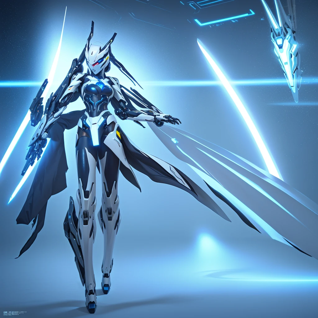 futuristic robot Ethereal and Mecha Themes High quality digital concept art Simple futuristic cyborg empress cyberpunk anime girl robot Mecha Anime Aesthetics Amazing wallpaper by Yang J, alexandre ferra white mecha beautiful robot character design, cgsociety and fenghua zhong, concept art. warframe, in white futuristic armor, full body, wide angle