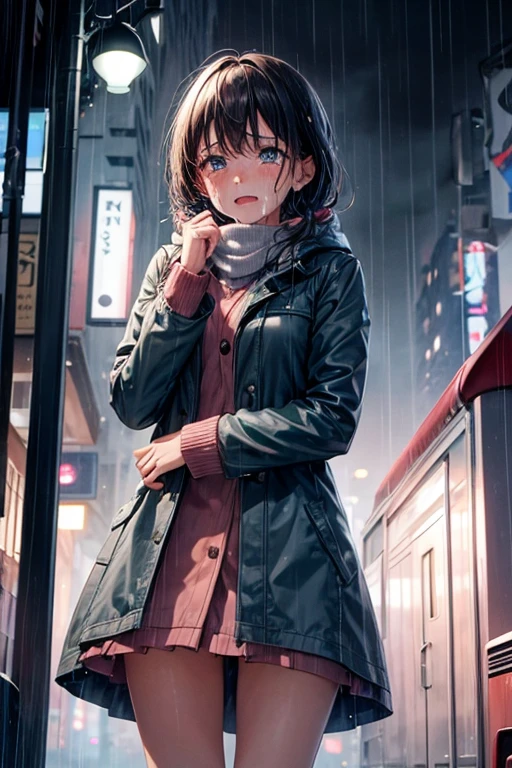 girl in the rain, cry