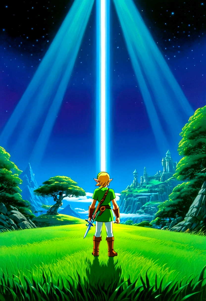 The Legend of Zelda, by Quentin Blake, full body, cinematic still, cinemascope, best quality, masterpiece, very aesthetic, perfect composition, intricate details, ultra-detailed, vivid colors