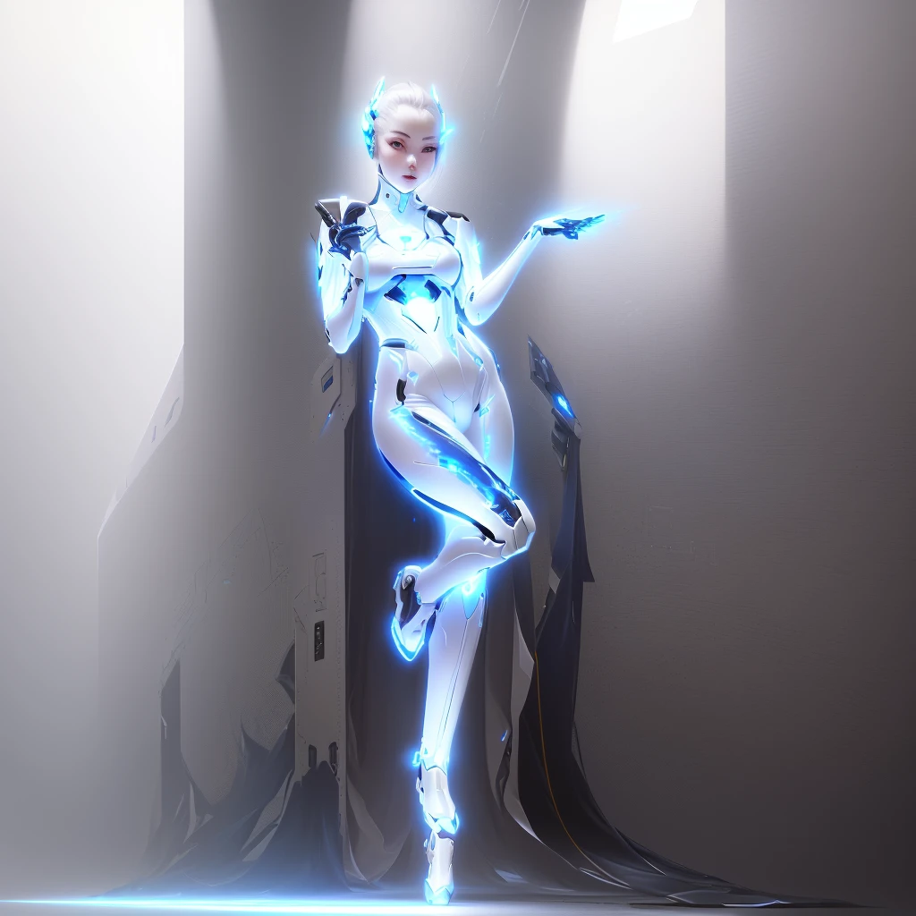 futuristic robot Ethereal and Mecha Themes High quality digital concept art Simple futuristic cyborg empress cyberpunk anime girl robot Mecha Anime Aesthetics Amazing wallpaper by Yang J, alexandre ferra white mecha beautiful robot character design, cgsociety and fenghua zhong, concept art. warframe, in white futuristic armor, full body, wide angle