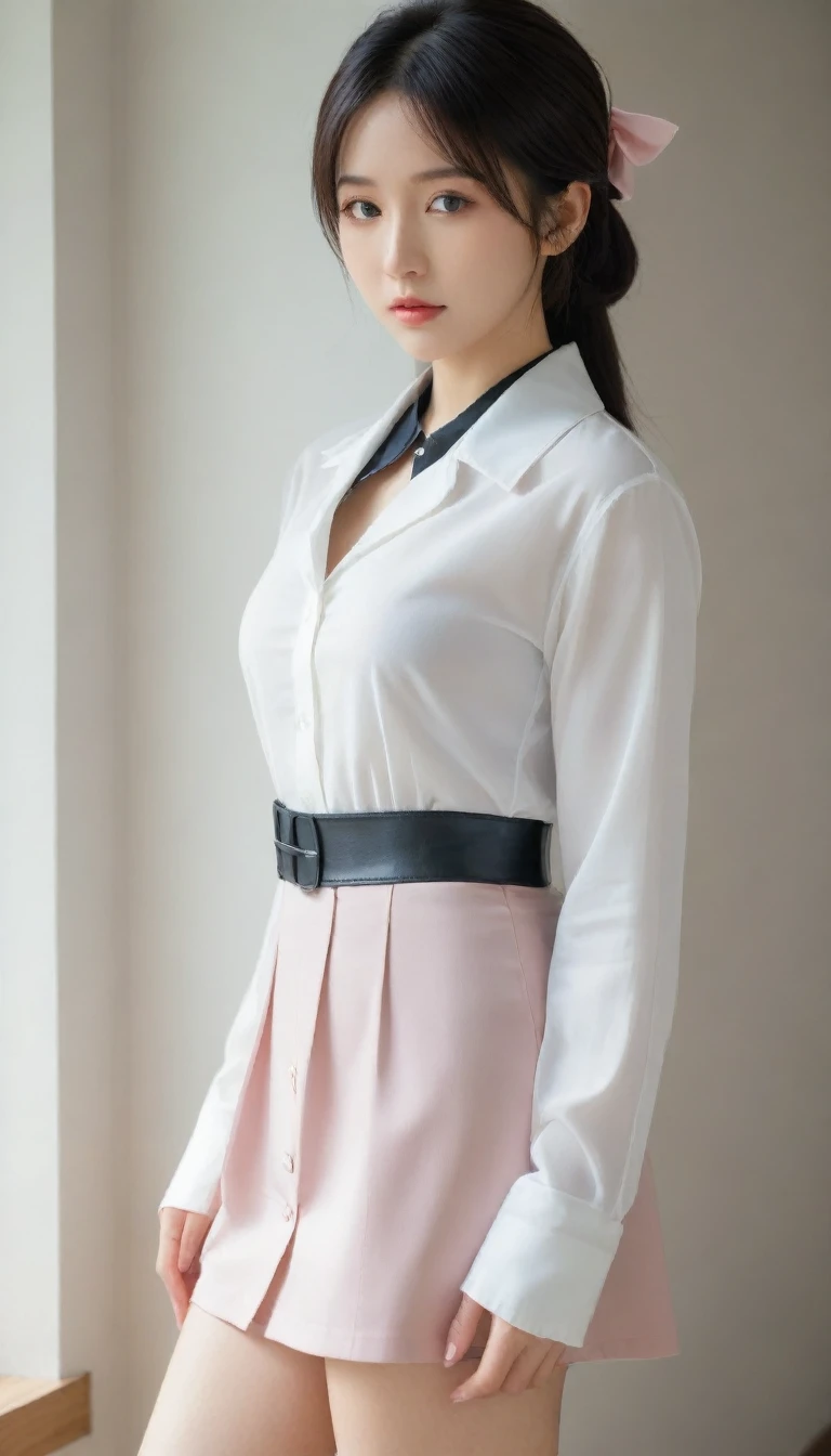 screenshot Mob Psycho 100 brunette woman with pink shirt