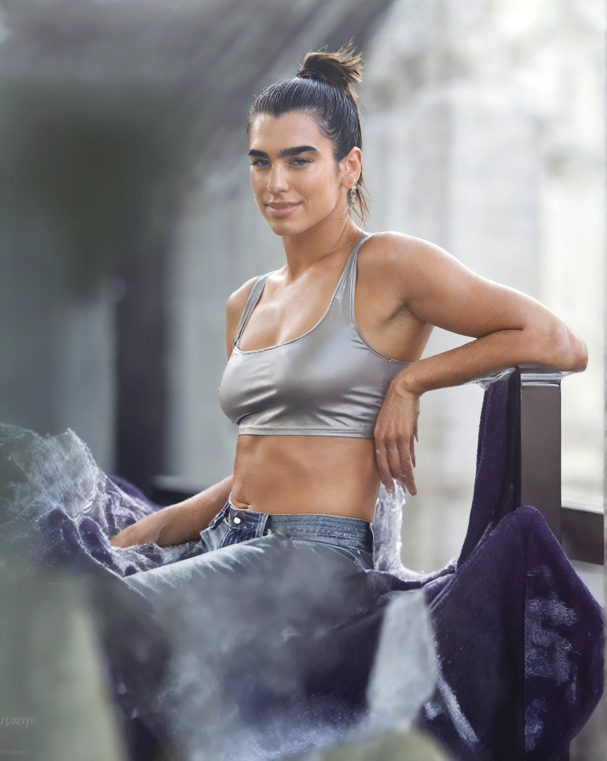  high quality  celebrity Erotic  portrait  photo ,  (gorgeous celebrity , woman, SDXL , lora, smile, smiling , eyebrows raised ,DuaLipa, dua lipa, duxlipa, female, singer, cute, vacation  side background , wet atmospheric , random click, random move photograph  , photorealistic , celebrity , woman ) sunbathing , topless , shiny breast ,shiny sweaty skin , sexualized move, erotic angles, sweaty  flat breas,t celebrity erotic photograph  , fit muscular figure , shiny sweaty skin, hollywood actress , fleshy muscular woman  , ( natural lights, depth of field, detailed face , insanely detailed skin texture, hyper detailed features )