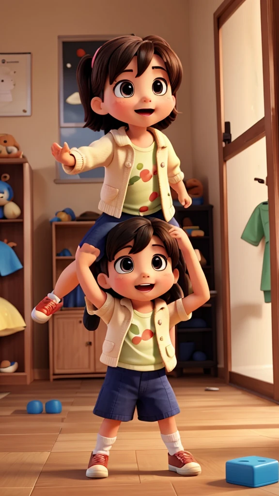 Two women, insane action pose, extreme pose, jump float pose, epic pose, jump horizontally!!!, jump for pleasure, with twins, funny camera shot, very scary photo, epic action pose, funny photo, extreme shortening, strange angle, jump pose, outer space, bed floating in outer space, dc comics, bad guys, DC Comics villain appearance and costume, flying like Superman, villain face, bad face, bad eyes, villain, villain, cyber