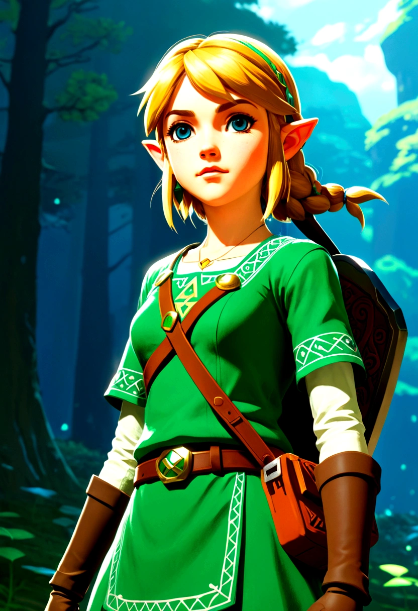 The Legend of Zelda, game style, by ILya Kuvshinov, full body, cinematic still, cinemascope, best quality, masterpiece, very aesthetic, perfect composition, intricate details, ultra-detailed, vivid colors