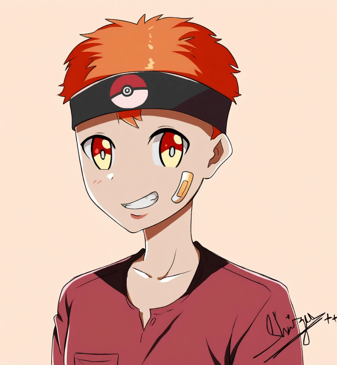 Draw given image holding a pokeball in hand