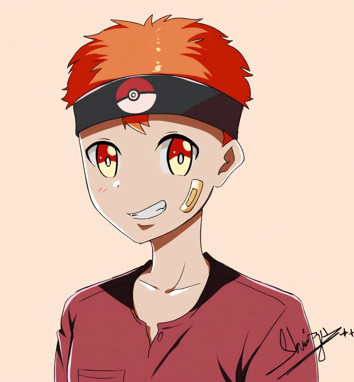 Draw given image holding a pokeball in hand