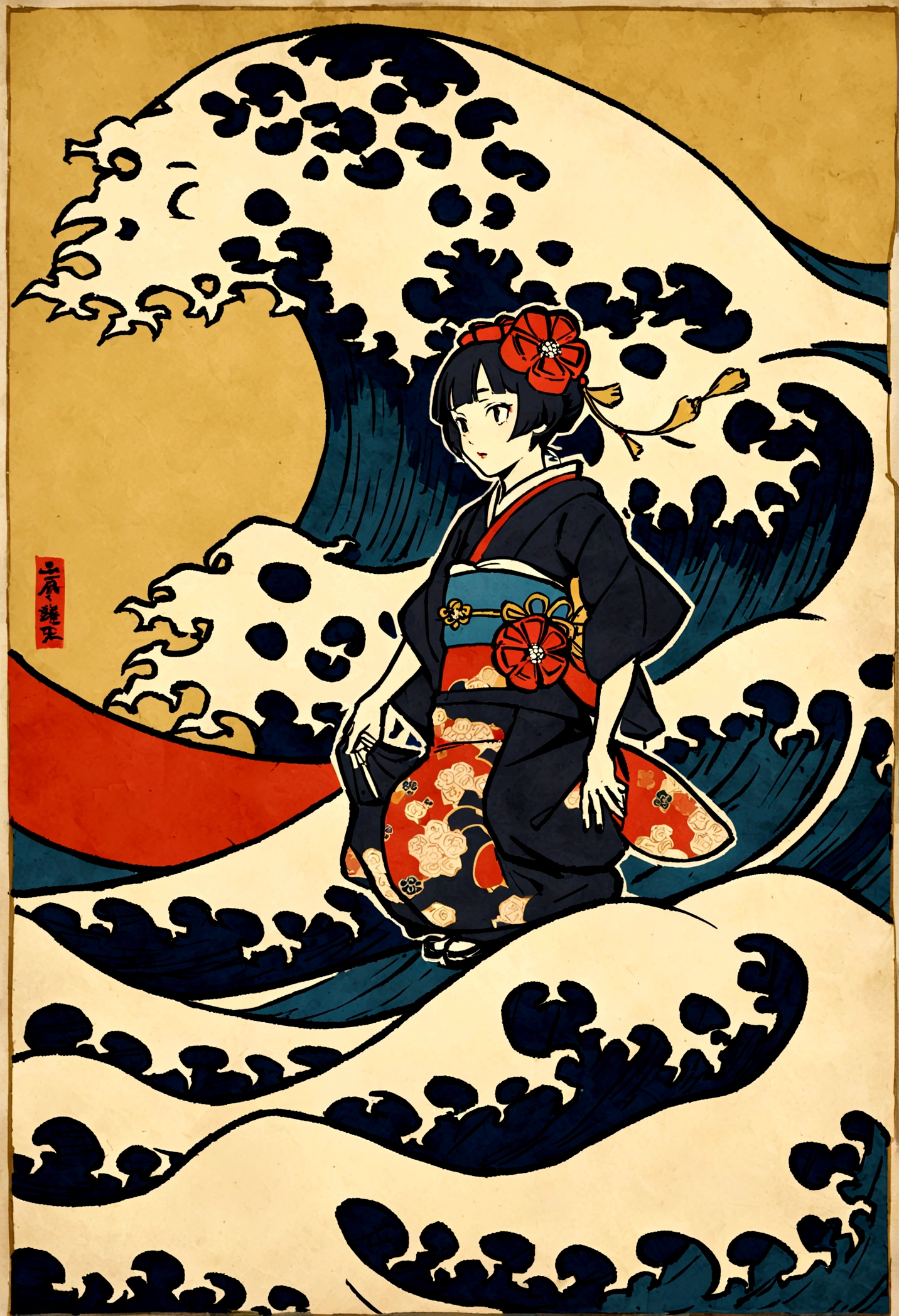 Highest quality,ukiyo-e,ukiyoe,Hokusai's Style,tumulus,Grave,