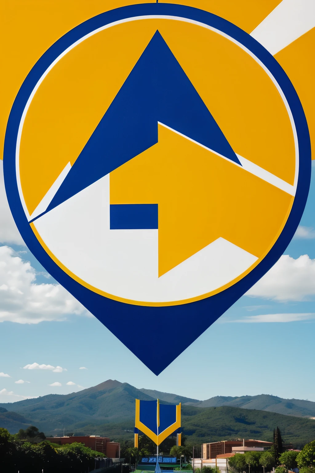 Logo of the university games of the national university of pilar with blue colors, yellow, edge, red, Orange, green and lilac