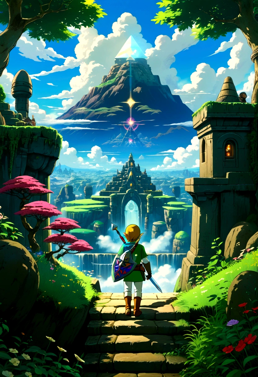 The Legend of Zelda, game style, by Anne Stokes, full body, cinematic still, cinemascope, best quality, masterpiece, very aesthetic, perfect composition, intricate details, ultra-detailed, vivid colors