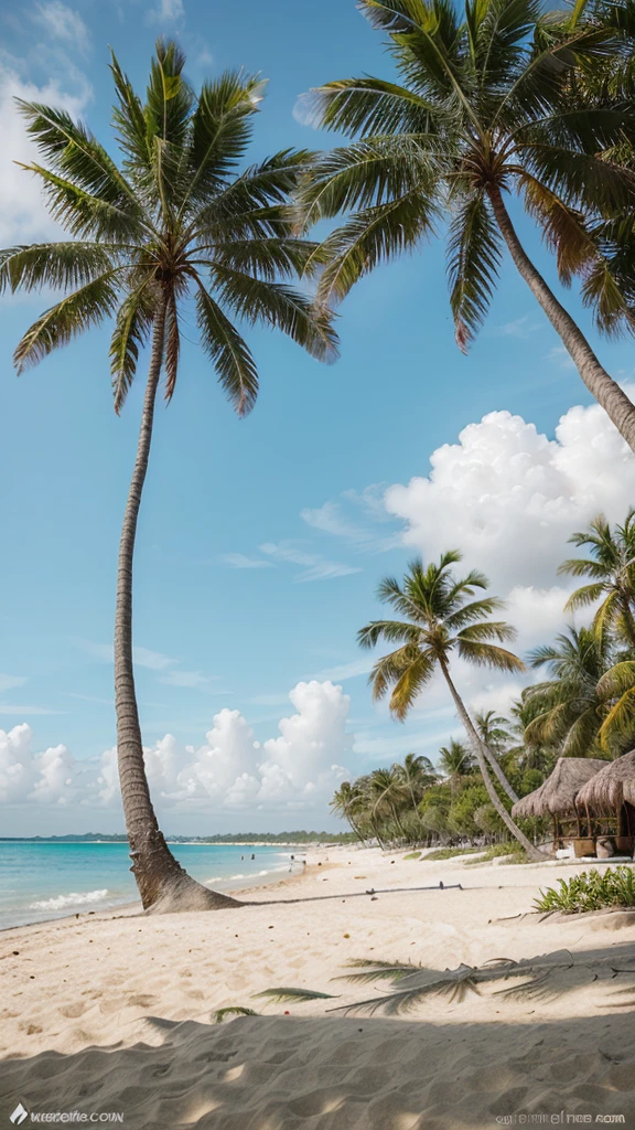 - The logo consists of a stylized and elegant palm tree, with clean and simple lines that convey sophistication.
- The palm tree is designed in a minimalist way, with few branches and details, but which is still clearly recognized as a palm tree.
- The name of the company "Paradise Beach Co." is placed under the palm tree in a stylish and modern typography, in a discreet size so as not to overshadow the main image.
- A palette of soft and natural colors is used, like shades of green and beige, to reflect the serenity and beauty of paradisiacal beaches.
