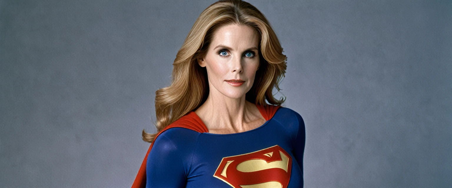 Julie Hagerty Supergirl; HD. Photograph, ((realism)), extremely high quality RAW photograph, ultra detailed photograph, sharp focus, high resolution, (detailed skin:1,3),high quality, film grain, Fujifilm XT3,Highly Detailed, movie, (Cinematic Photo:1.3) of (Realistic:1.3); 2000s movies