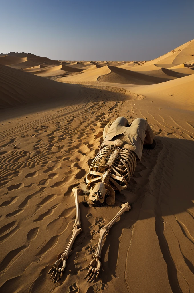 Snake skeleton is desert 
