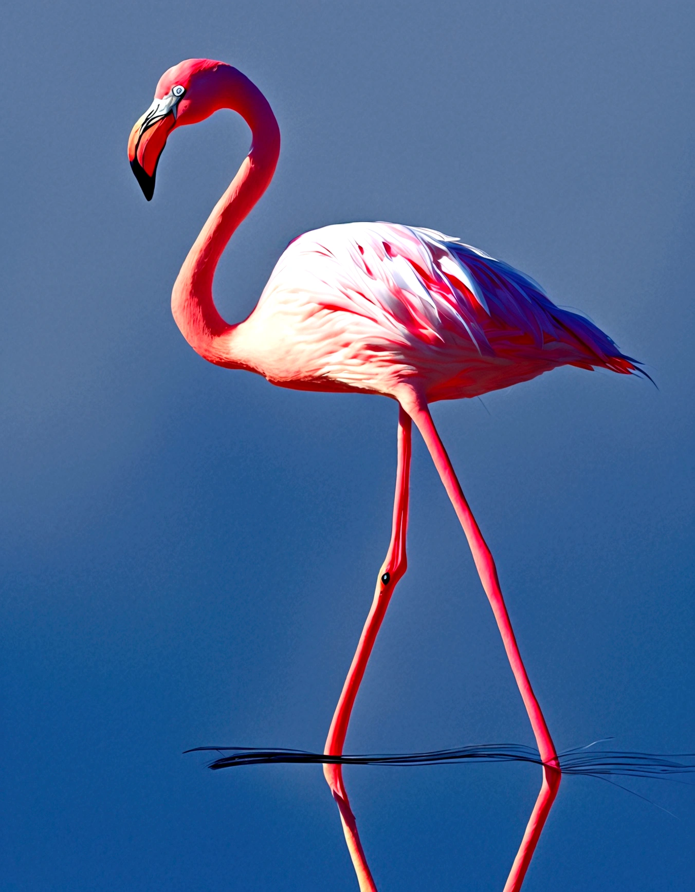 flamingo with psychedelic feathers, vibrant colors, high quality, cartoon style