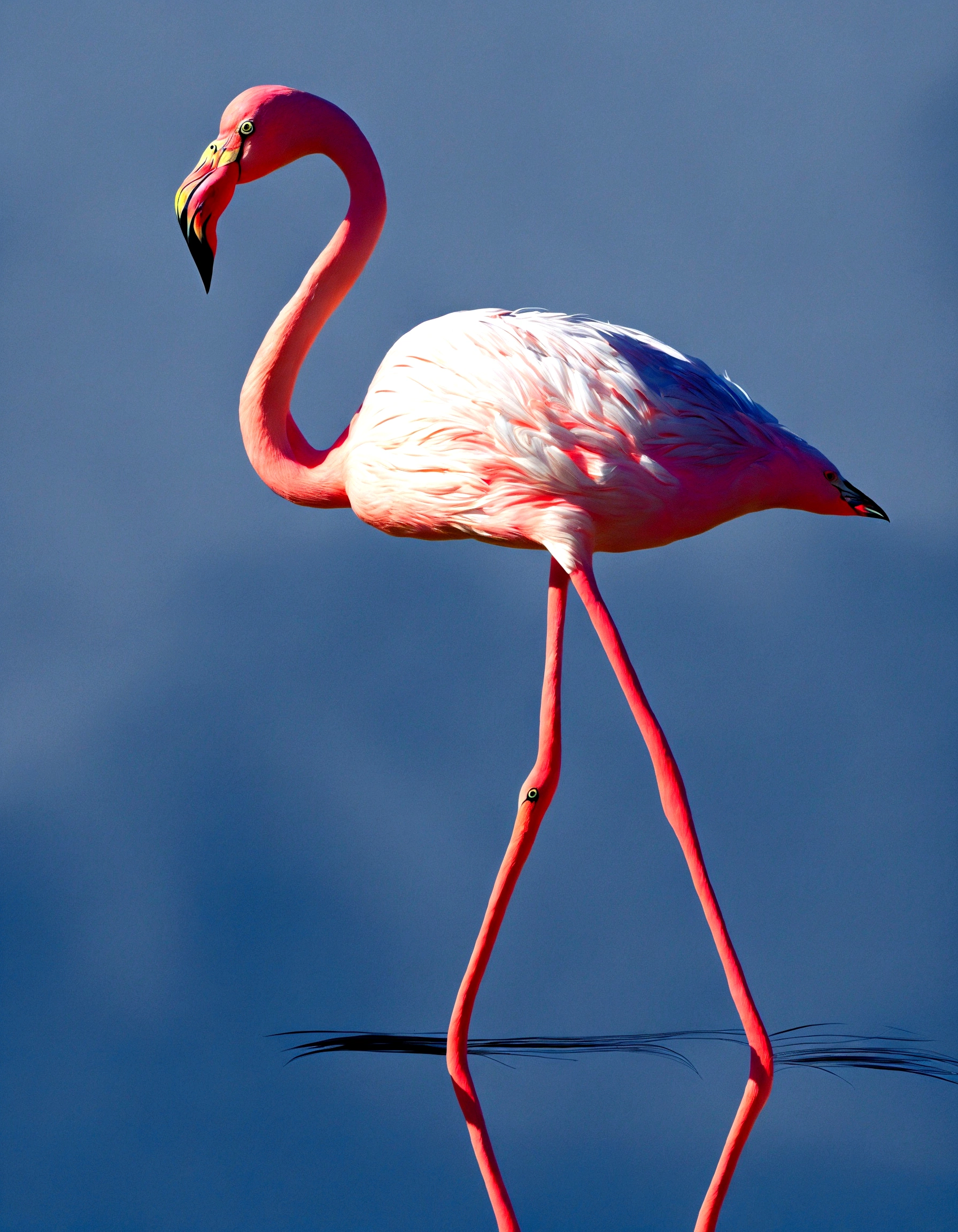 
flamingo with psychedelic feathers, vibrant colors, high quality, cartoon style