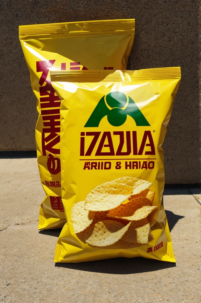 A bag of waza brand chips