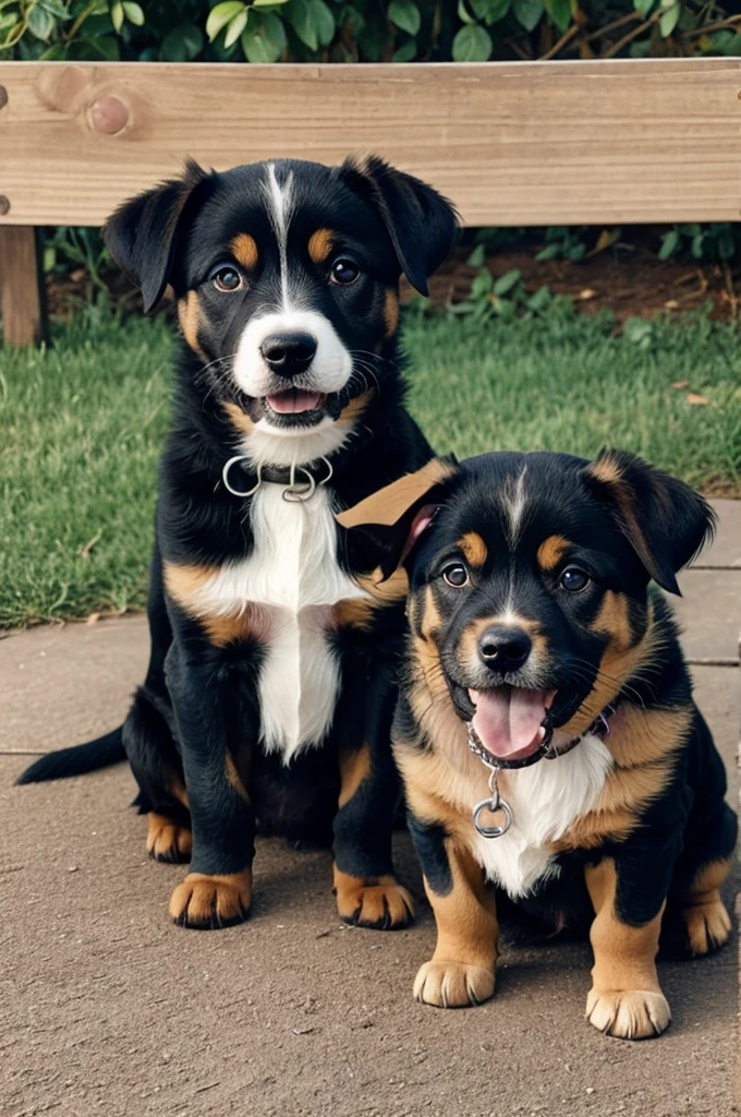 A very happy puppy&#39;s life in nature
