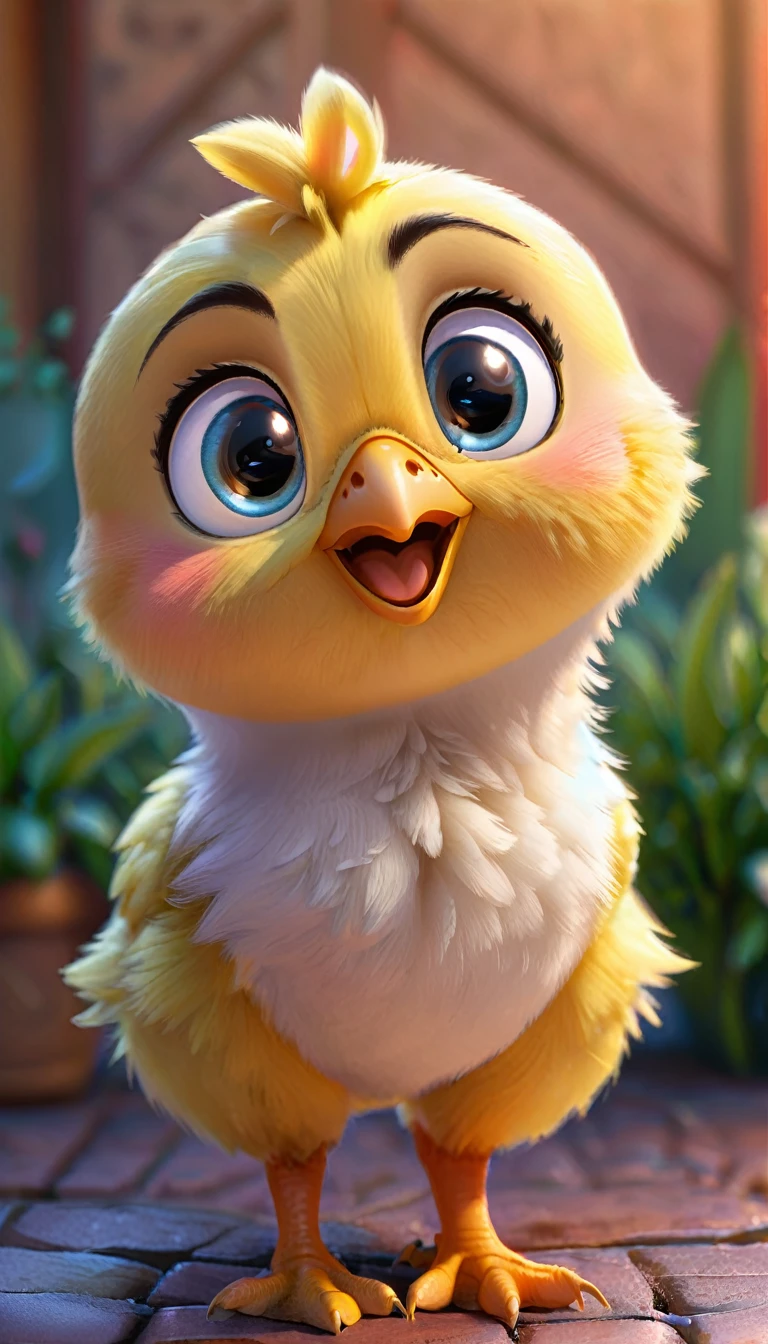 cute chick, cartoon, cute eyes, looking at viewer, icon