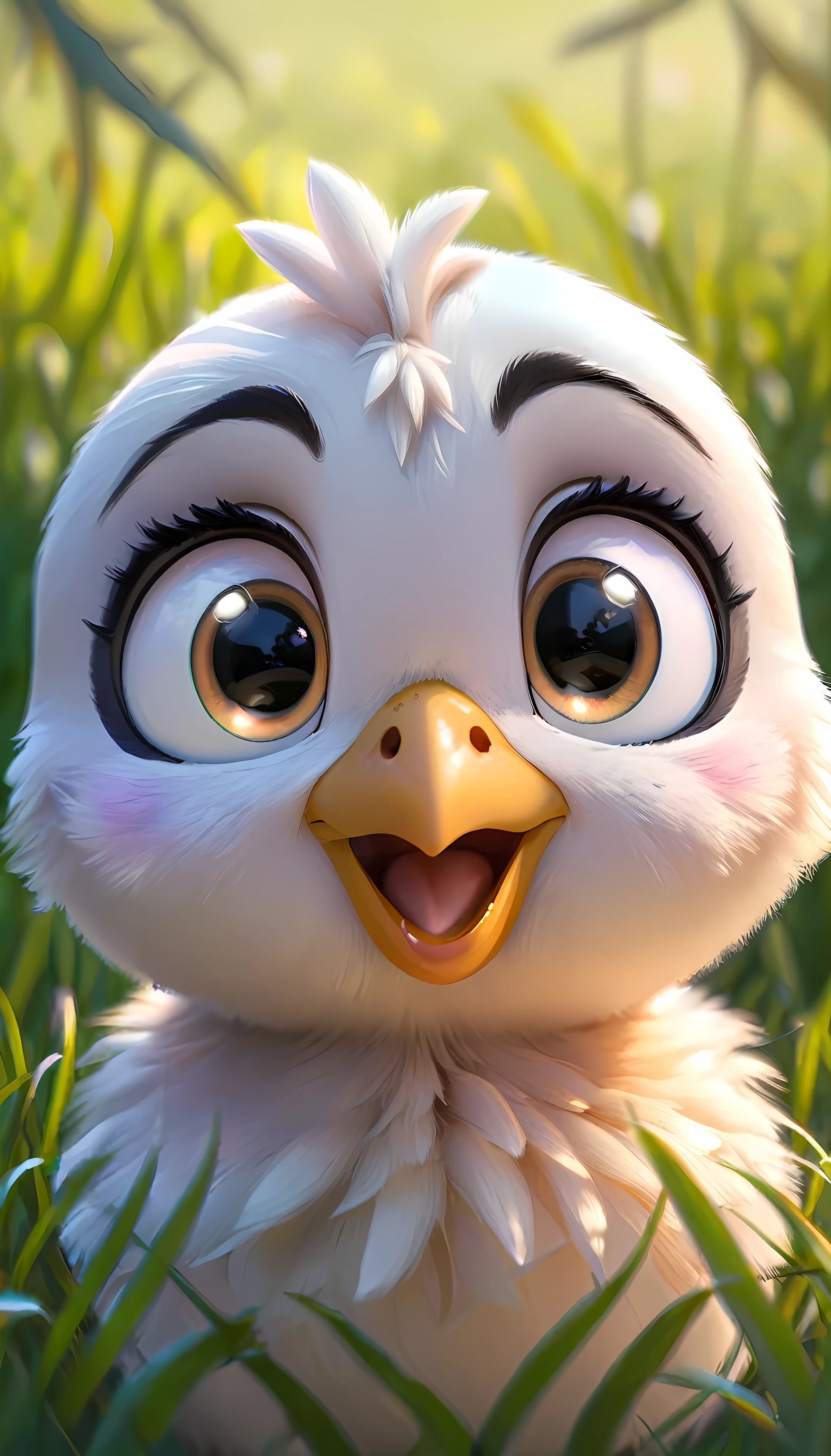 cute chick, cartoon, cute eyes, looking at viewer, icon