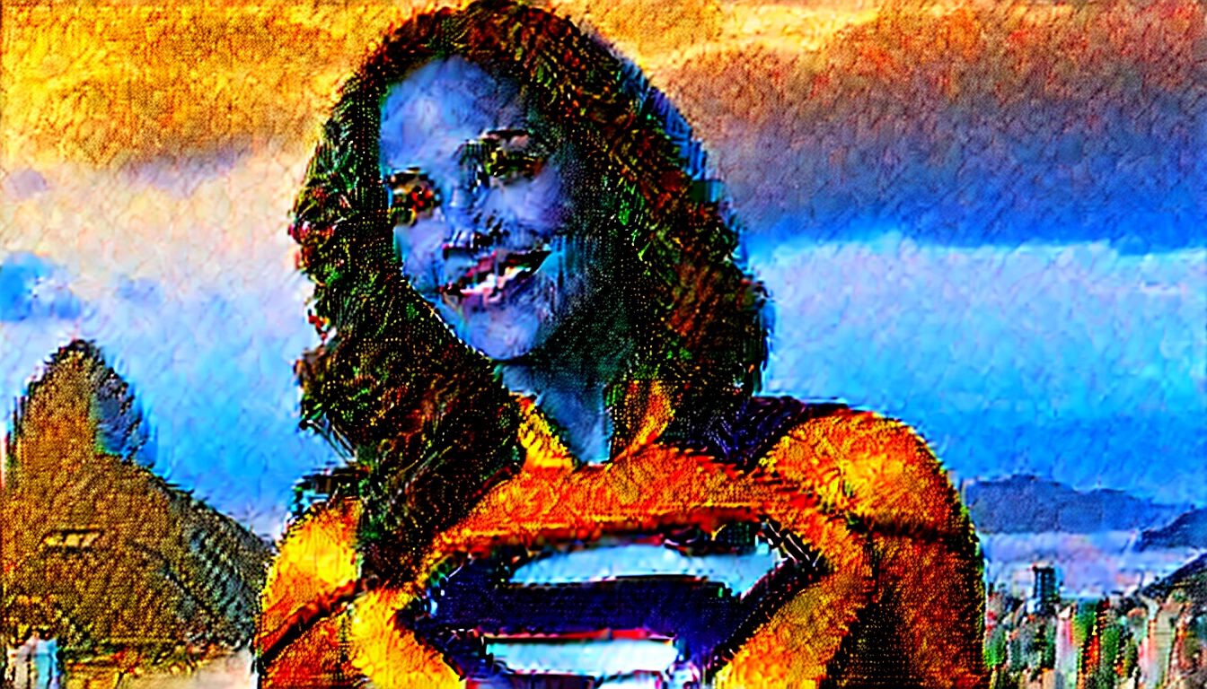 (((Rio de Janeiro City sky))); MARVEL CINEMATIC UNIVERSE, Marvel, DC, Paula Patton (((discreet smile; Beautiful and powerful))) in 1984 Supergirl (((movie))) costume, epic background, upper body, badass look, photo (Masterpiece) (Best quality) (detail) (8K) (HD) (Wallpaper) (Cinematic lighting) (Sharp Focus) (Intricate)